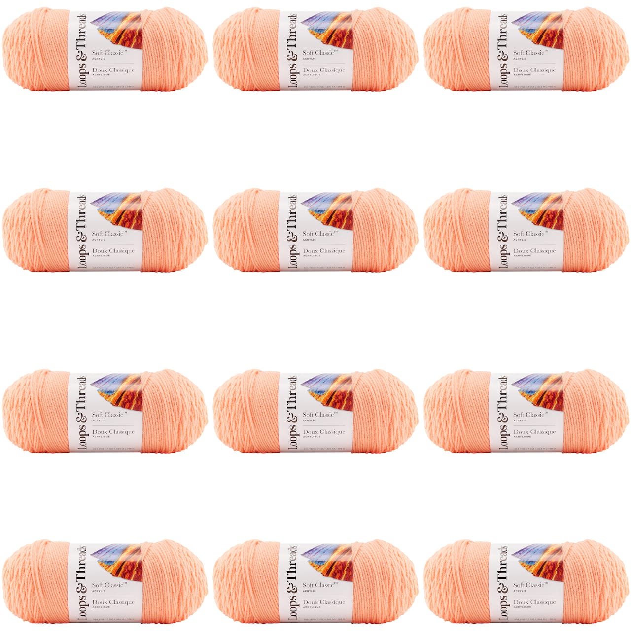 12 Pack: Soft Classic™ Solid Yarn by Loops & Threads®